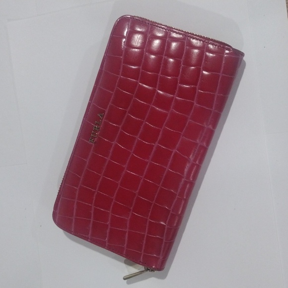 Furla Zip Around Wallet - Pink & Leather | Women’s Luxury Long Wallet 7.5"x4" - Picture 4 of 15
